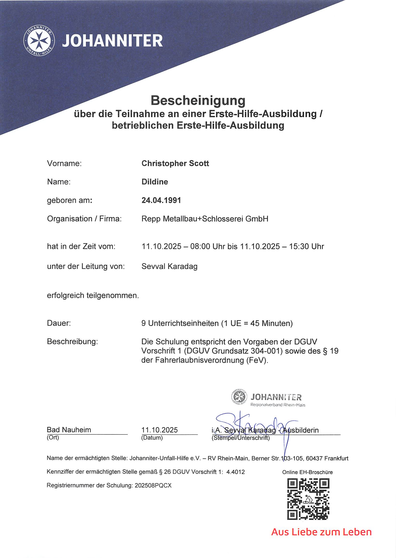Ersthelferausbildung CD