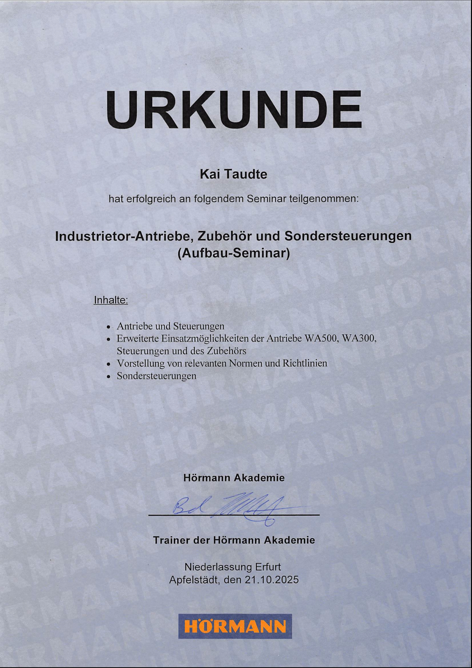 Industrietor Antriebe Aufbau KT